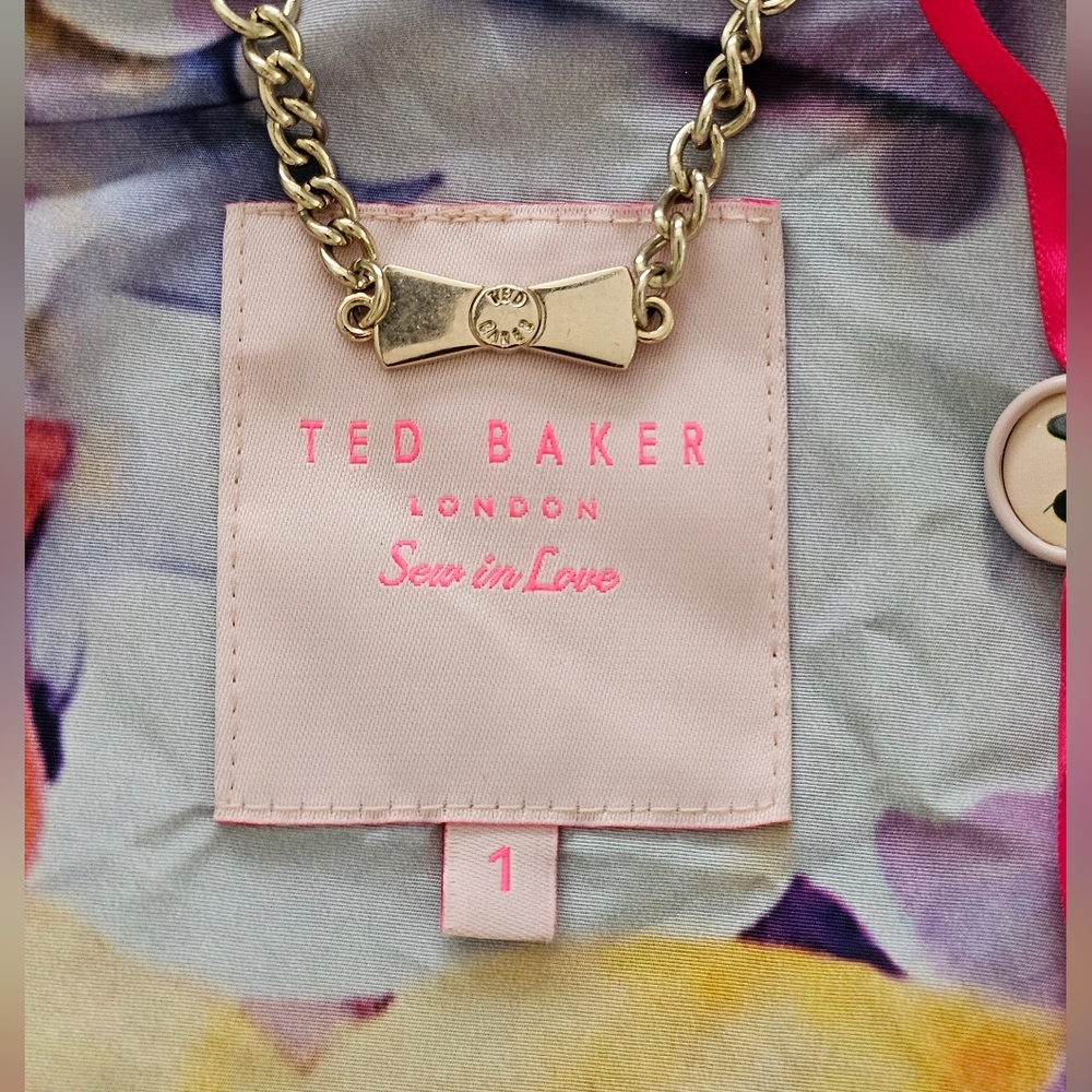 Ted Baker London Floral Raincoat Brand Size 1 / U.S. Size 4 - Picture 7 of 10